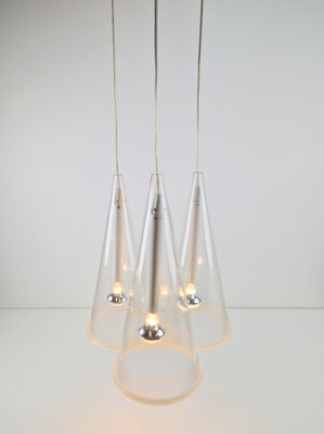 Italian Glass Fucsia 3 Pendant Lamp by Achille Castiglioni for