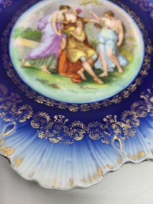 Victorian Austria Decorative Plate in Cobalt Blue Porcelain, 1890s Victorian Austria Decorative Plate in Cobalt Blue Porcelain, 1890s