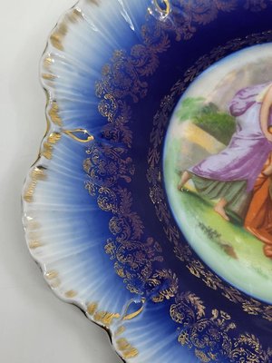 Victorian Austria Decorative Plate in Cobalt Blue Porcelain, 1890s