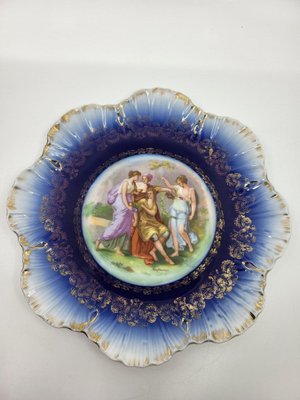Victorian Austria Decorative Plate in Cobalt Blue Porcelain, 1890s Victorian Austria Decorative Plate in Cobalt Blue Porcelain, 1890s