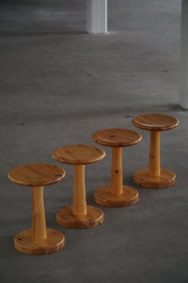 Mid-Century Danish Pine Stools or Pedestals by Rainer Daumiller