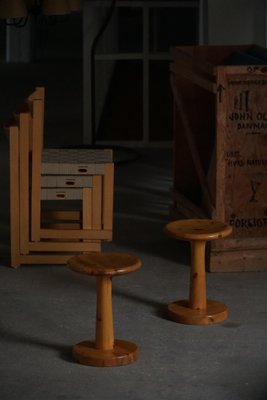 Mid-Century Danish Pine Stools or Pedestals by Rainer Daumiller