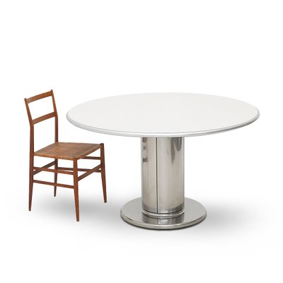 Tavolo da pranzo rotondo CIRCLE, bambù e granito, alluminio verniciato a polvere, da esterno
