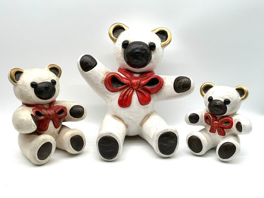 Thun Bolzano White Bears in Ceramic, 1990s, Set of 3 for sale at