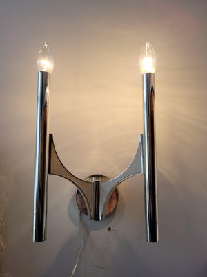 Silver-Plated Model 105 Wall Lamp by Gaetano Sciolari, 1960s for