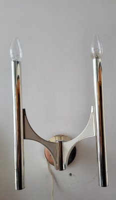 Silver-Plated Model 105 Wall Lamp by Gaetano Sciolari, 1960s for