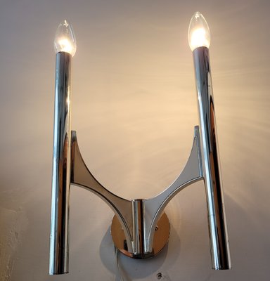 Silver-Plated Model 105 Wall Lamp by Gaetano Sciolari, 1960s for