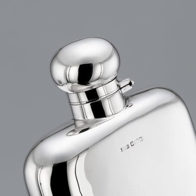 Antique English Silver Hip Flask and Cup from James Dixon & Sons