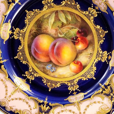 Fruit Cabinet Plate by R. Sebright for Royal Worcester / Maple