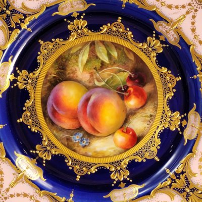 Fruit Cabinet Plate by R. Sebright for Royal Worcester / Maple