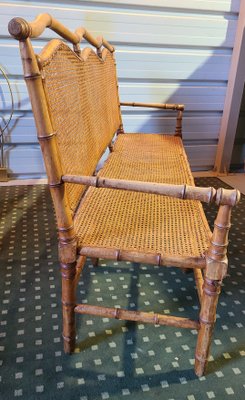 Gartenbank aus Bambus & Schilfrohr, 1900er bei Pamono kaufen