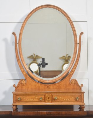Fine Satinwood Inlaid Dressing Table Mirror, 1890s for sale at Pamono