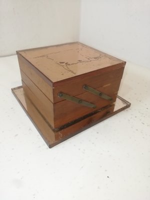 wood cigarette box Vintage Italian Pink Glass and Wood Cigarette Box, 1950s for sale at Pamono