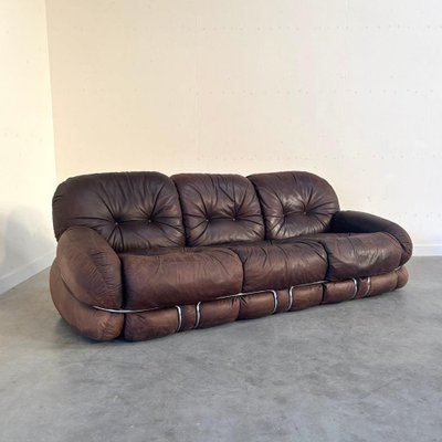 Italian Okay Sofa in Leather by Adriano Piazzesi, 1970s for sale