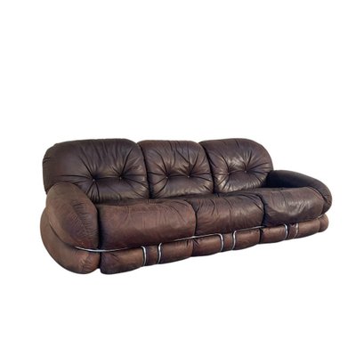 Italian Okay Sofa in Leather by Adriano Piazzesi, 1970s for sale