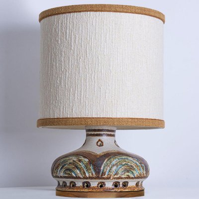 英70s vintage lamp made in England イングランド Ceramic Axella Lamps in Light Blue and Brown with Custom Shades