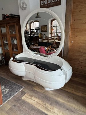 oval dressing table design Space Age Vanity Table with Large Oval Mirror for sale at Pamono