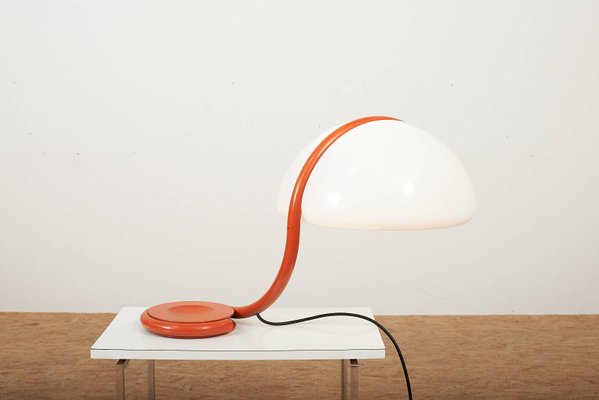 Lampe De Bureau / Chevet Métal Orange – Spot Orientable 40W – Style 60s/80s – Occasion