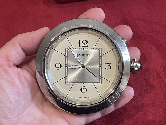 【中古絶版品】Cartier Pasha トラベルクロック Pasha Travel Alarm Clock from Cartier, 2000s for sale at Pamono