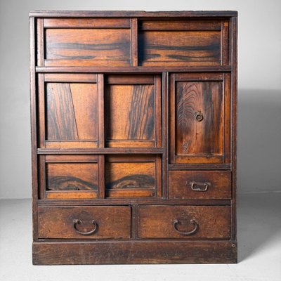Japanese Tansu Cabinet with Sliding Doors, 1920s for sale at Pamono