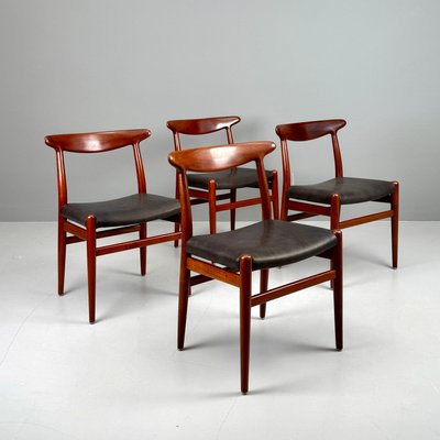 W2 Chairs in Teak by Hans J. Wegner for C.M. Madsen, Denmark