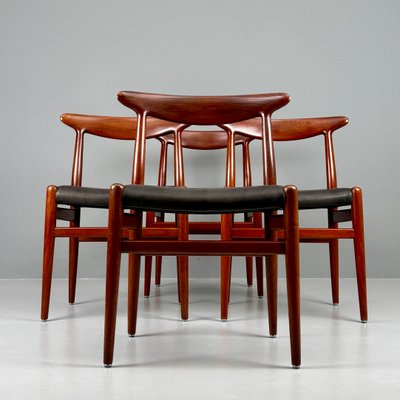 W2 Chairs in Teak by Hans J. Wegner for C.M. Madsen, Denmark