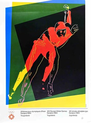 Speed Skater, XIV Olympic Winter Games Sarajevo, 1984, Paper for