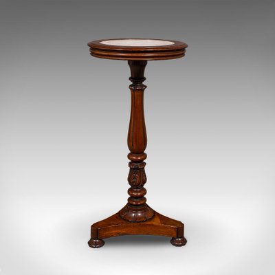 Antique English William IV Jardiniere Stand in Walnut and Marble
