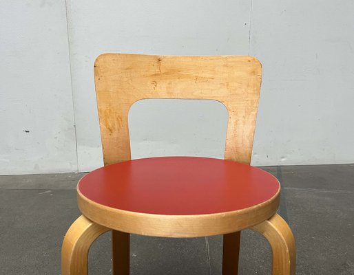 Vintage Red Linoleum N65 Children's Chair by Alvar Aalto for Artek