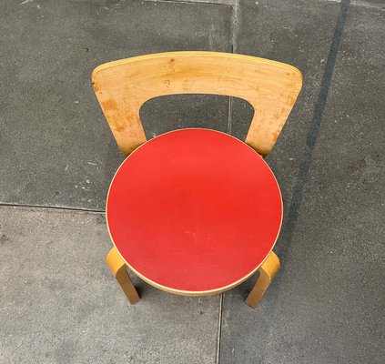 Vintage Red Linoleum N65 Children's Chair by Alvar Aalto for Artek
