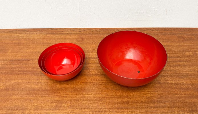 Kaj Franck／ FINEL／琺瑯ボウル（赤） Mid-Century Modern Red Enamel Bowls by Kaj Franck for Finel