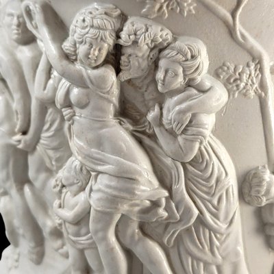 Large Relief-Moulded Bacchanalian Dance Pitcher by Charles Meigh