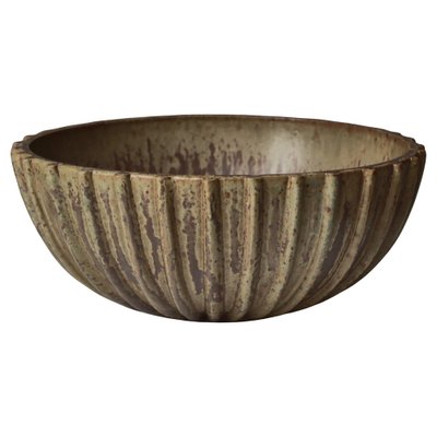 Large Art Deco Stoneware No. 189 Bowl by Arne Bang, Denmark, 1930s