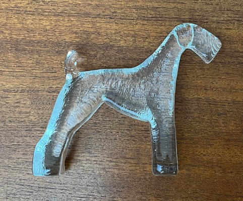 Vintage Swedish Glass Kennel Series Airedale Terrier Sculpture by