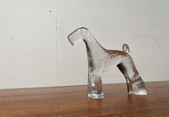 Vintage Swedish Glass Kennel Series Airedale Terrier Sculpture by