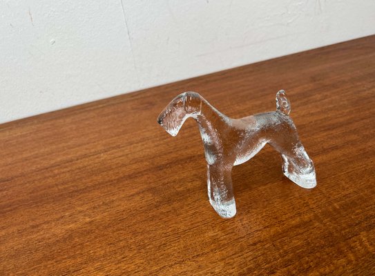 Vintage Swedish Glass Kennel Series Airedale Terrier Sculpture by
