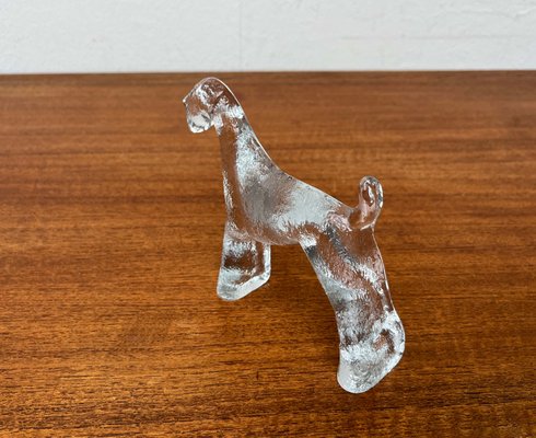 Vintage Swedish Glass Kennel Series Airedale Terrier Sculpture by