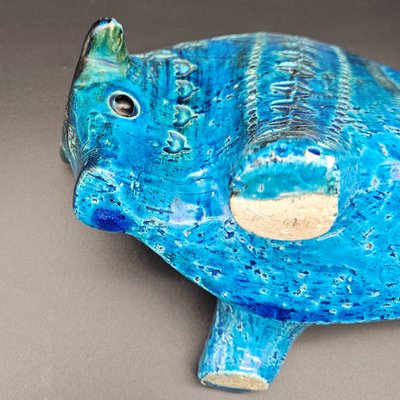 Rimini Blu Ceramic Bull by Aldo Londi for Bitossi, 1960s for sale