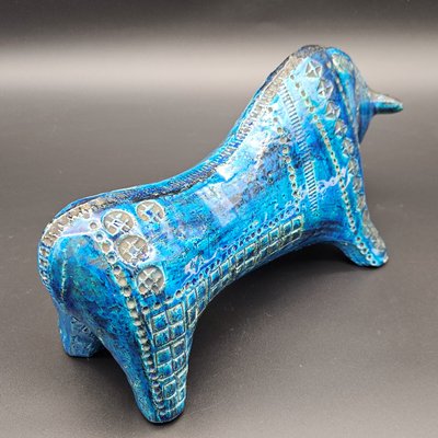 Rimini Blu Ceramic Bull by Aldo Londi for Bitossi, 1960s for sale