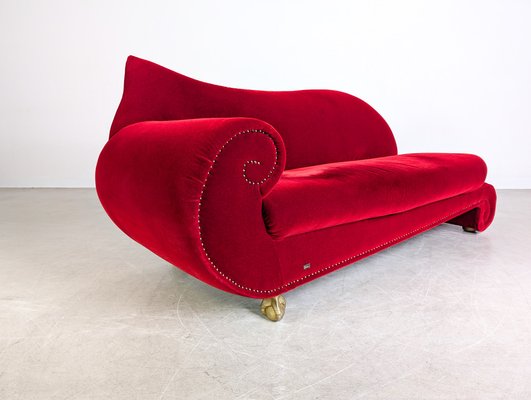 Original Bretz Gaudi Sofa Design Couch Chaise Red Velvet for sale 