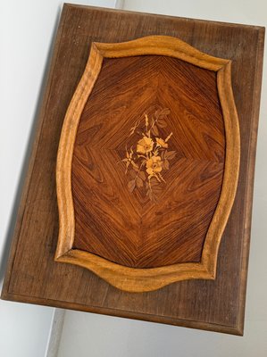 Vintage Serviertablett aus Holz mit Intarsien bei Pamono kaufen