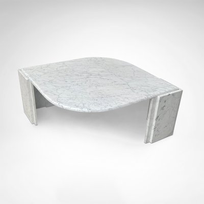 サイドテーブル・ナイトテーブル・ローテーブル 80s teardrop coffee tables Germany German Teardrop Coffee Table with Carrara Marble, 1980s for sale