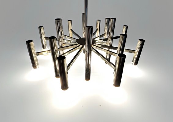 Large Mid-Century Space Age Italian Modern Tubular Chrome
