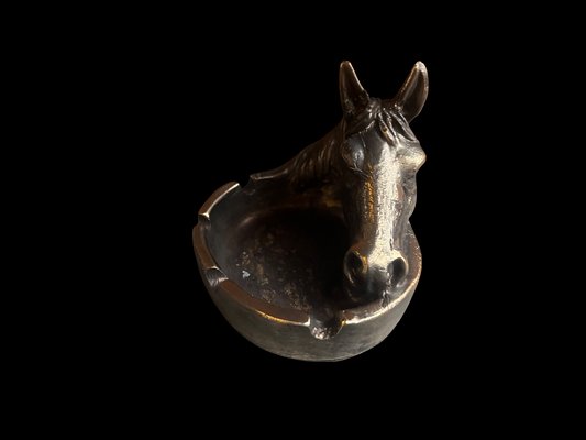 Brass Horse Head Ashtray for sale at Pamono