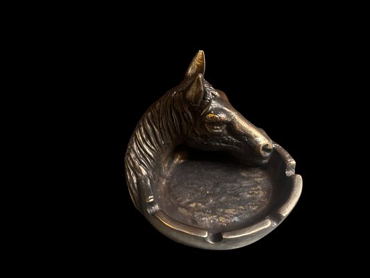 Brass Horse Head Ashtray for sale at Pamono