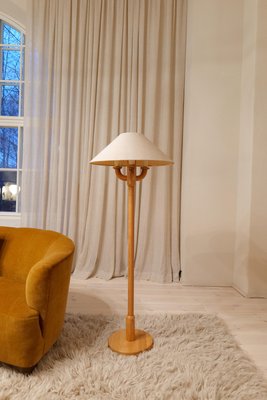 Vintage Scandinavian Sculptural Floor Lamps in Pine, 1970s, Set of