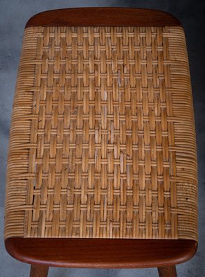 Teak and Woven Stools, Denmark, 1960s, Set of 2 for sale at Pamono