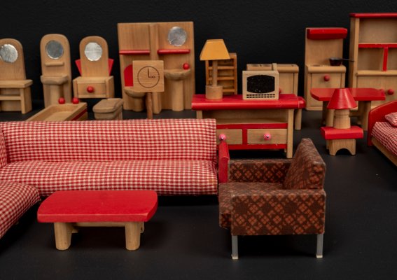 Vintage Doll Furniture from Bodo Hennig, Germany, 1960s, Set of 30