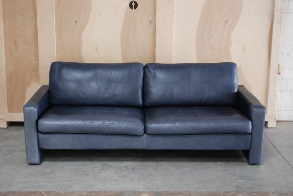 Vintage Conseta Blue Leather Sofa from Cor