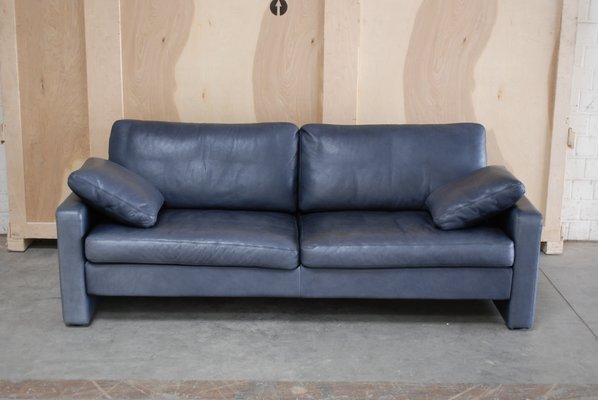 Vintage Conseta Blue Leather Sofa from Cor